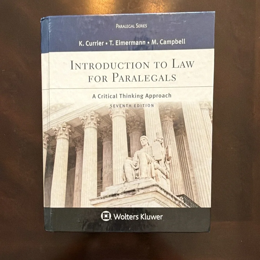 Wolters Kluwer Introduction to Law for Paralegals 7th Ed Paperback 2019